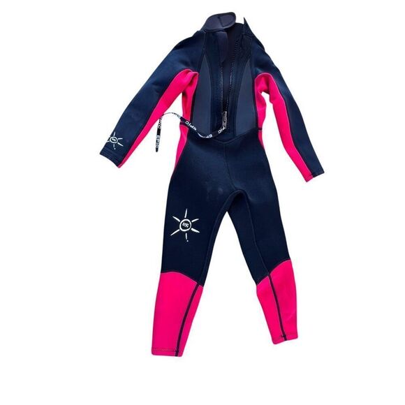 Epic Red Black Kids Long Sleeve Back Zip Neoprene Full Wetsuit Size 5/6 - Picture 4 of 6